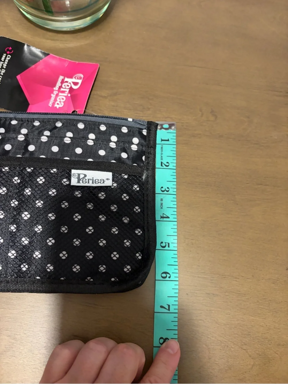 Periea Chelsy Purse Handbag Organizer Black White Polka Dot NWT